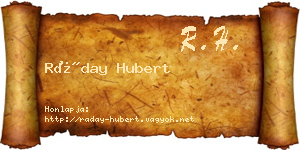 Ráday Hubert névjegykártya